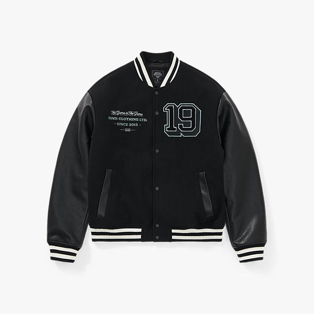 SDMN Imperial Varsity Letterman Jacket - Black/Storm Grey