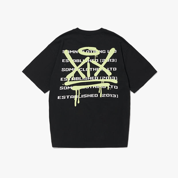 XIX Spray T-Shirt [Black/Lime Green]