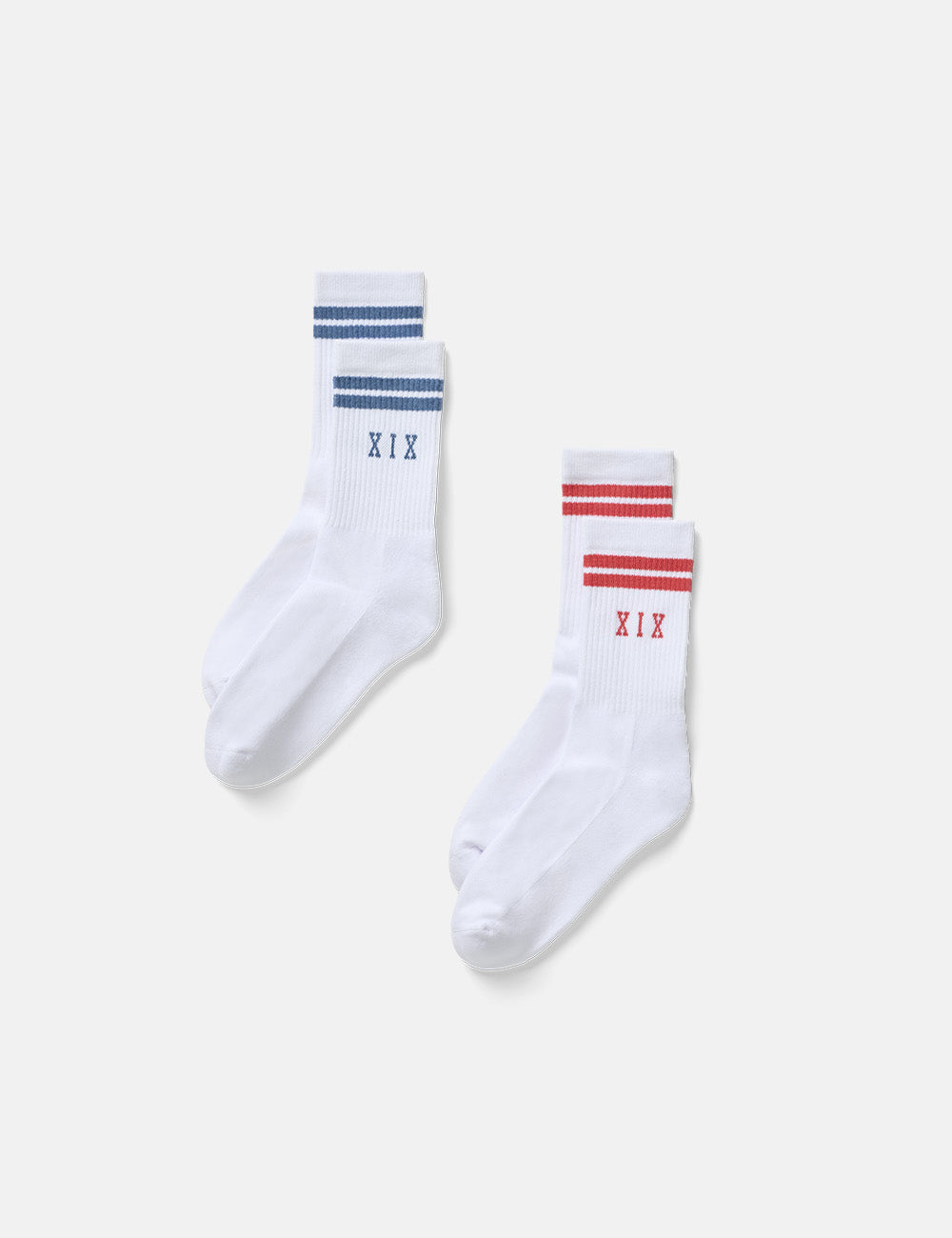 XIX Socks 2 Pack [White/Red/Blue]