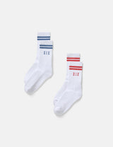 XIX Socks 2 Pack [White/Red/Blue]