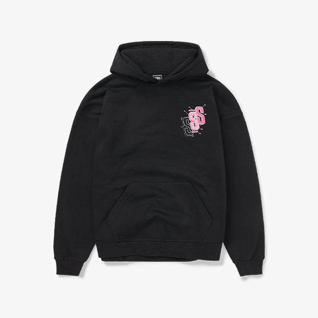 SDMN Blueprint Hoodie - Black/Hot Pink