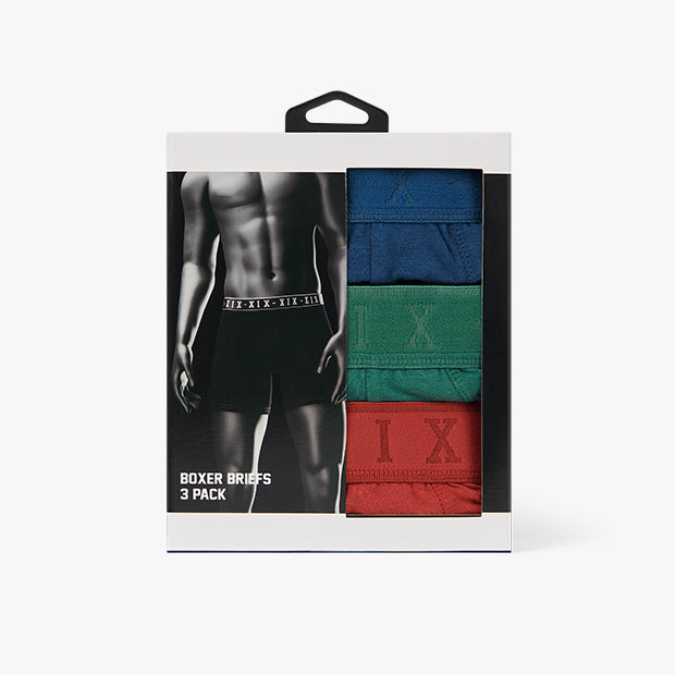 XIX Boxer Briefs 3 Pack [Blue/Green/Red]