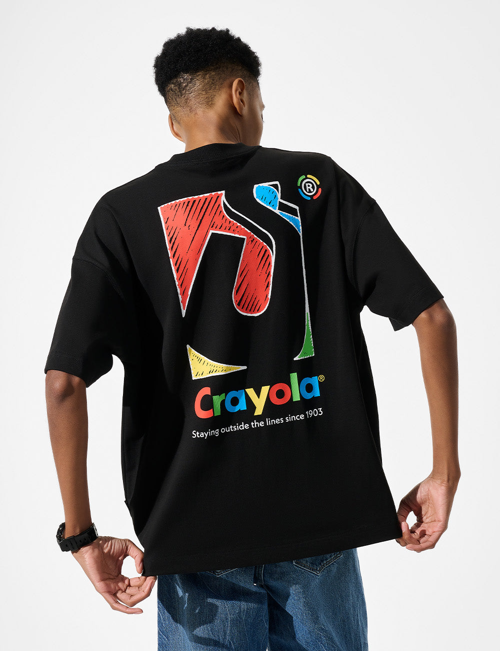 SDMN x Crayola Initial Box T-Shirt [Black]