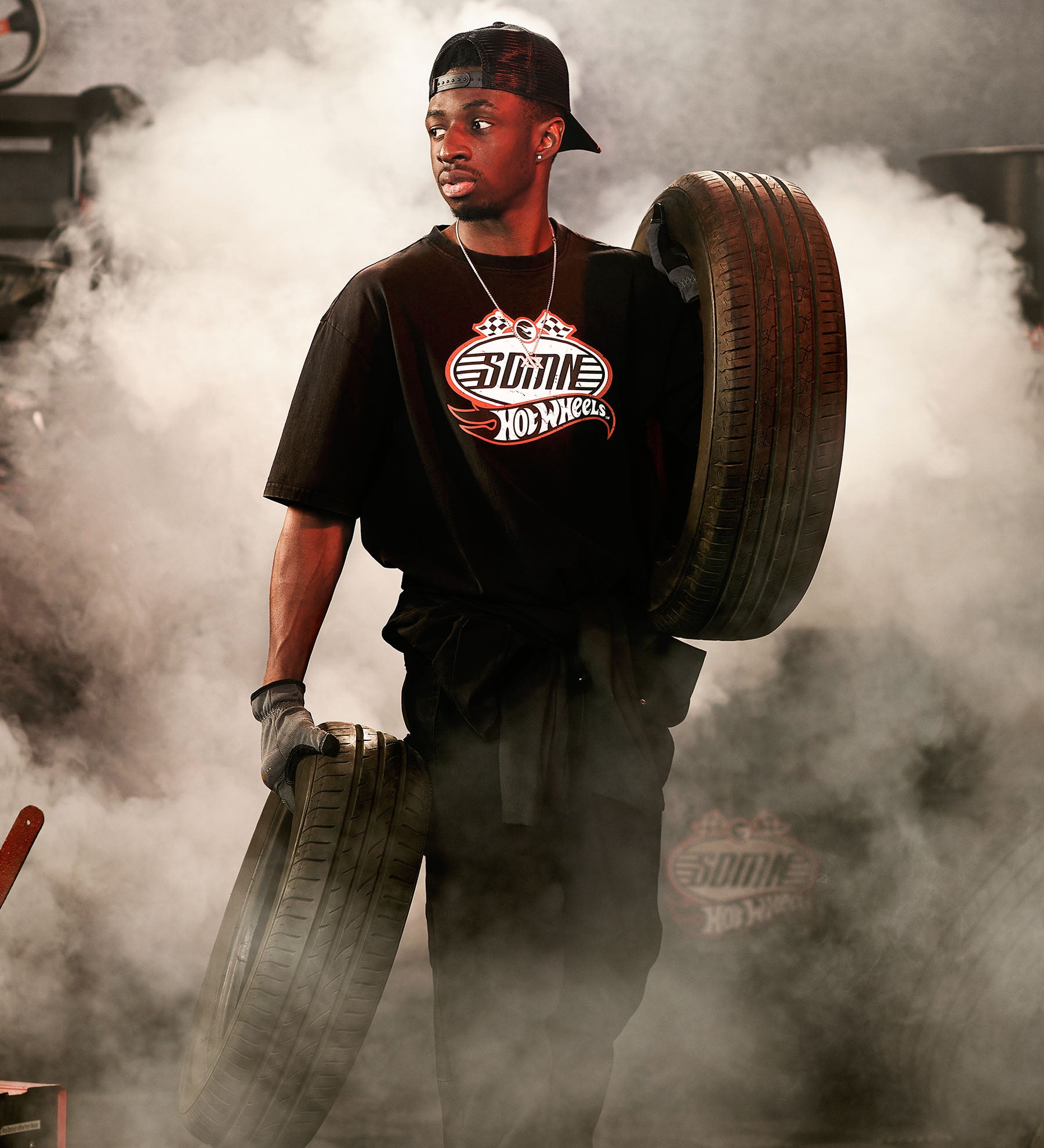 SDMN x Hot Wheels Washed T-Shirt [Vintage Black]