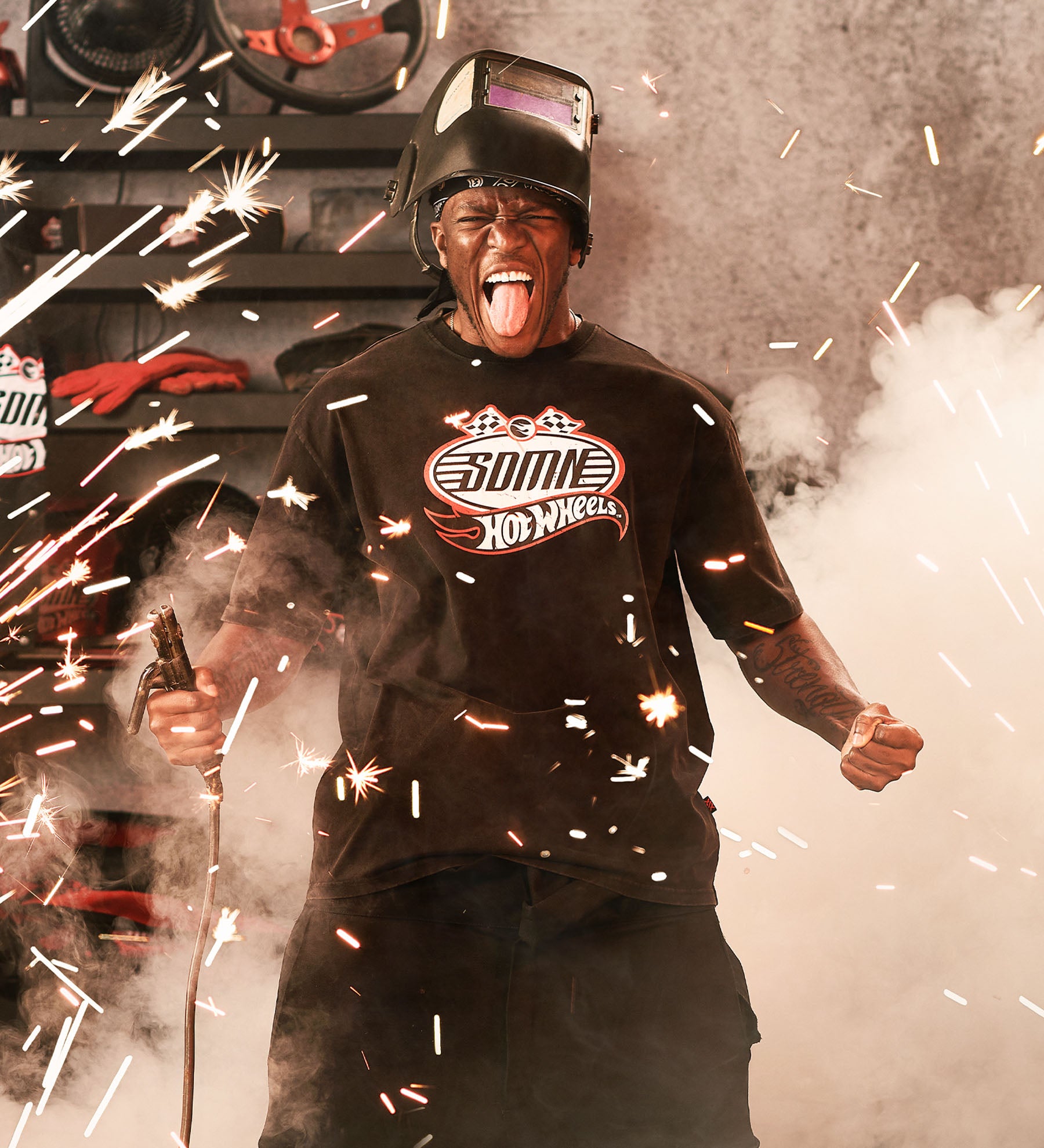 SDMN x Hot Wheels Washed T-Shirt [Vintage Black]