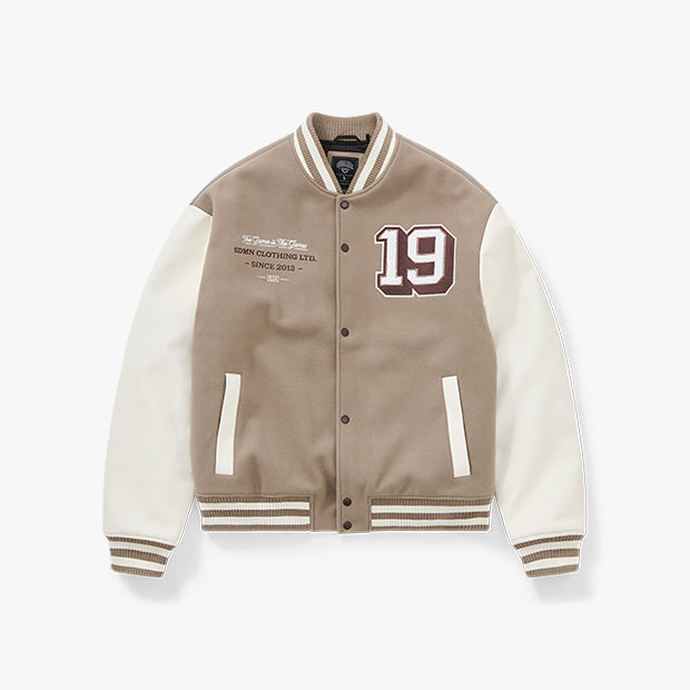 SDMN Imperial Varsity Letterman Jacket - Fossil/Stone