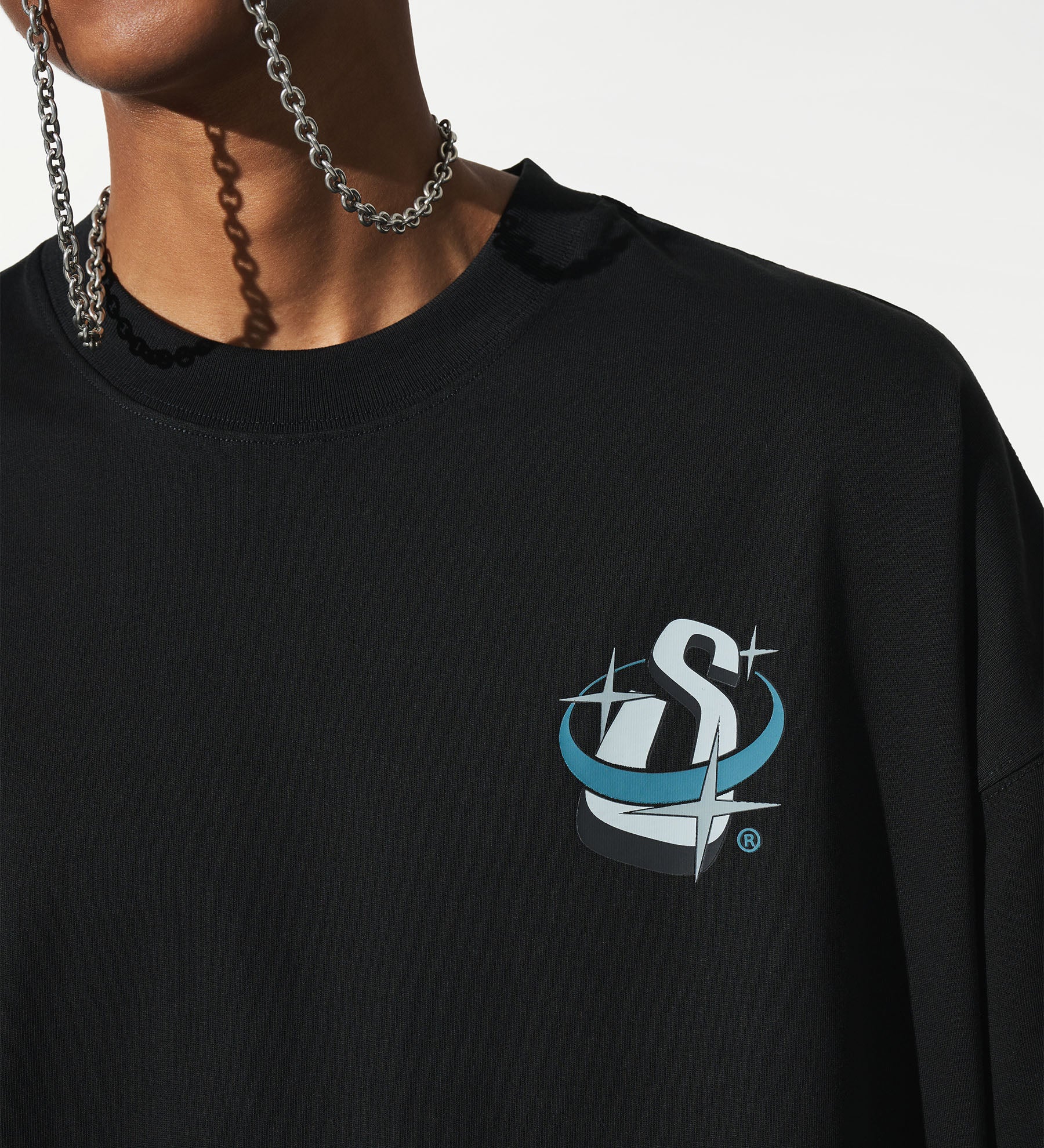 Satellite Initial Logo T-Shirt [Black]