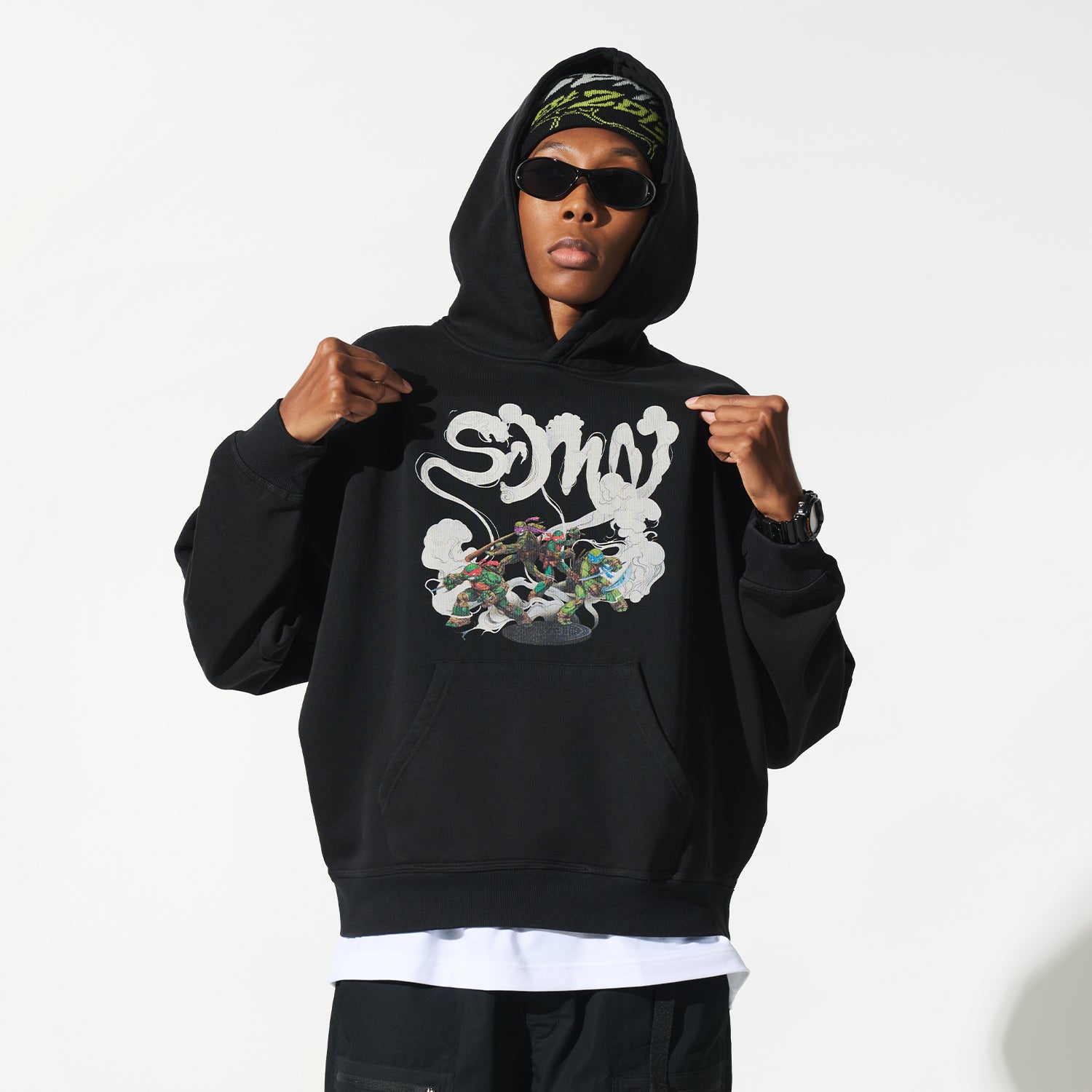 SDMN x TMNT Smoke Hoodie [Vintage Black]