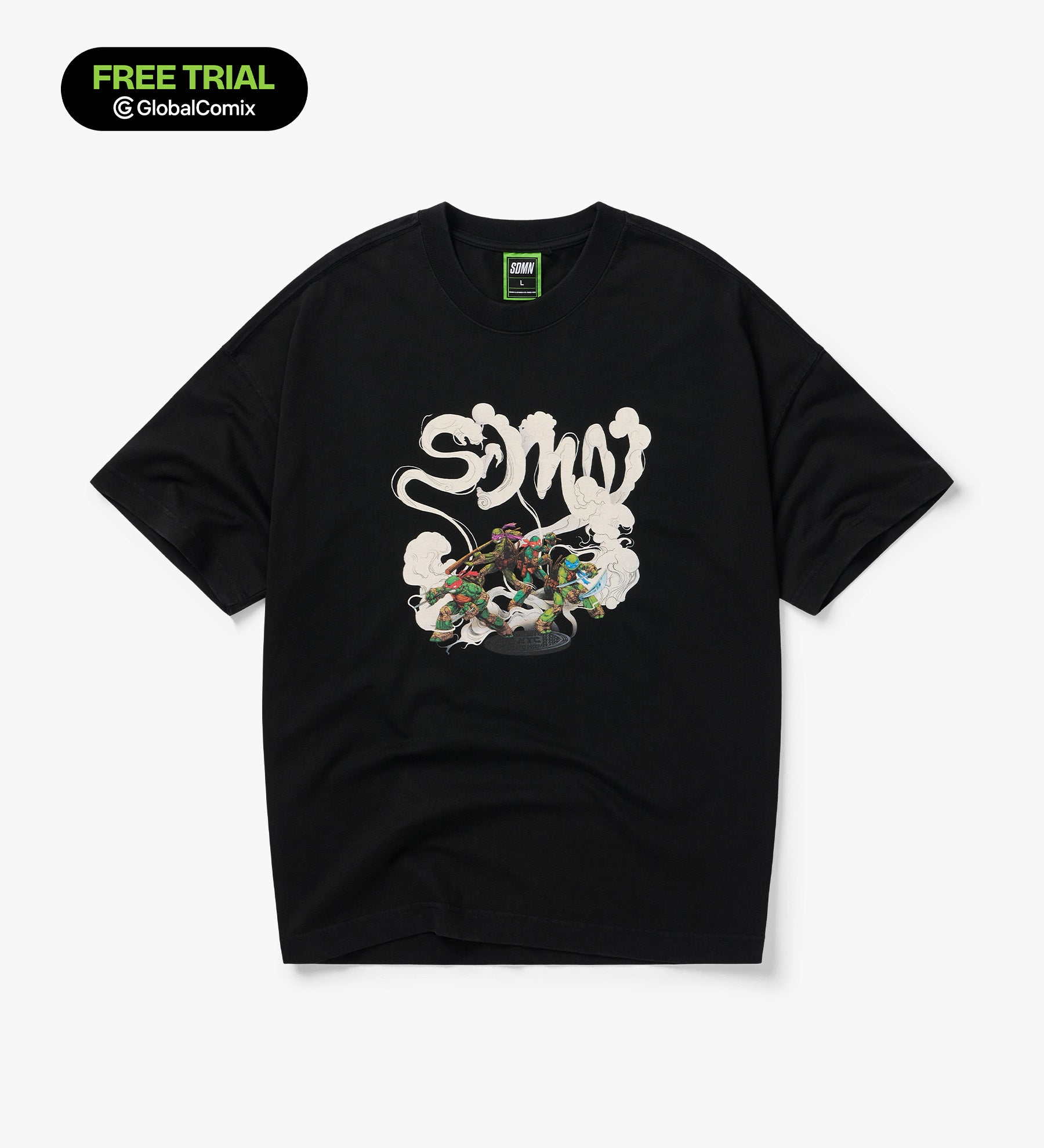 SDMN x TMNT Smoke T-Shirt [Vintage Black]