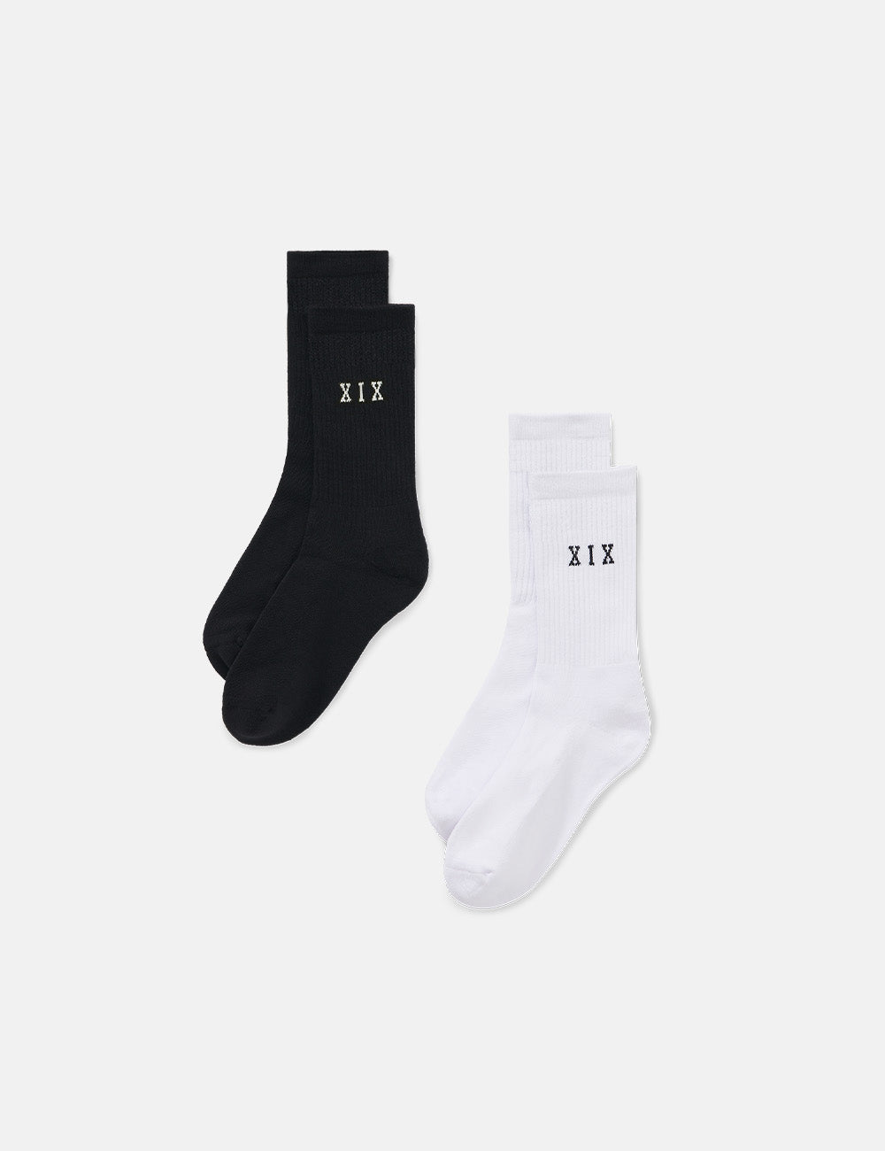 XIX Essential Socks 2 Pack [White/Black]