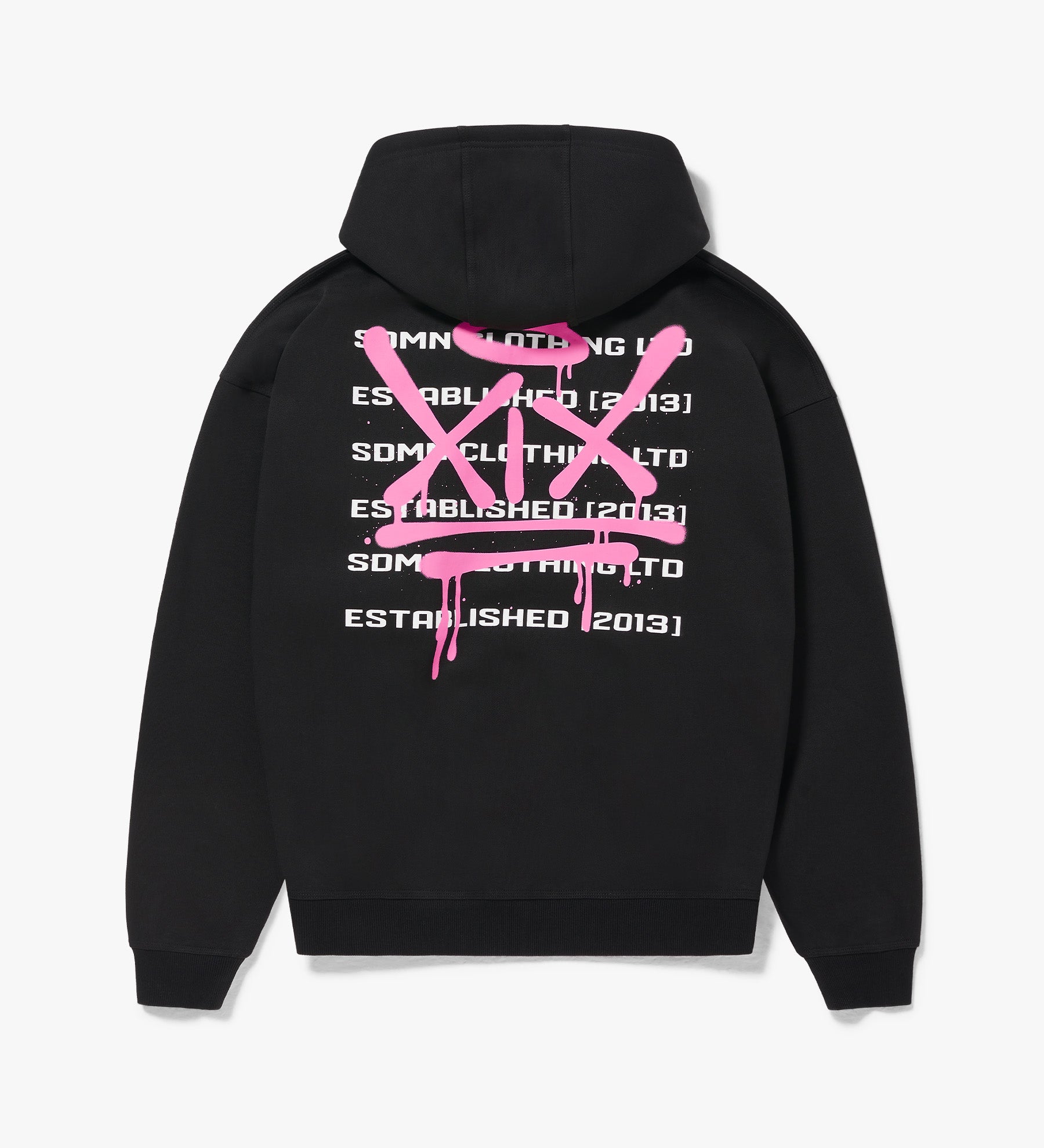 XIX Spray Hoodie [Black/Hot Pink]